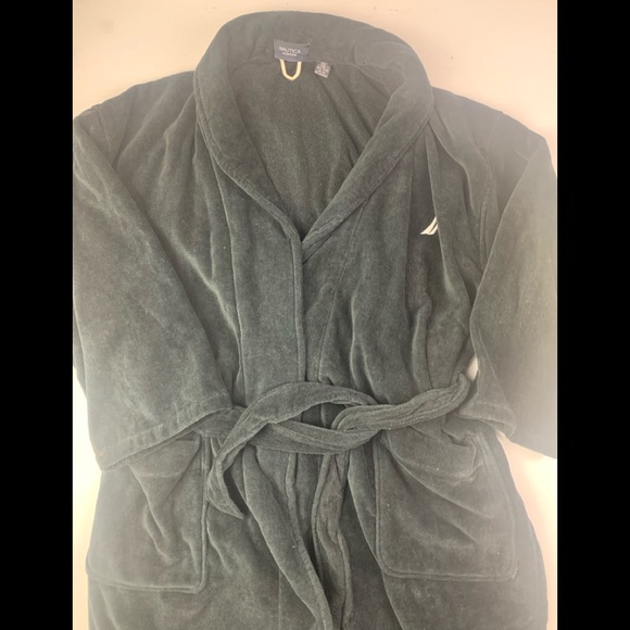 Nautica Other - NAUTICA Sleepwear Mens Terry Cotton Belted Bathrobe OS Black